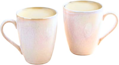 Siaki Koffiemok / theemok Faye - wit - set 2x - 220 ml - mokken - kerammiek - tas