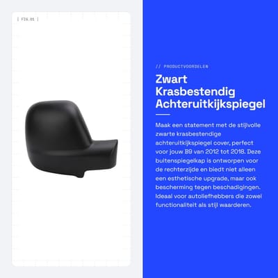 Dailygoods- Achteruitkijkspiegel Krasbestendig - Buitenspiegelkap - Zwart - Vervangingsonderdeel - Eenvoudige installatie - Duurzaam PP materiaal
