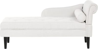 BELIANI YVOIRE - Chaise longue - Off-white - Rechtszijdig - Stof