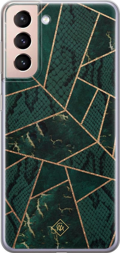 Casimoda® hoesje - Geschikt voor Samsung S21 Plus - Abstract Groen - Backcover - Siliconen/TPU - Groen