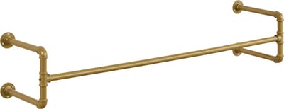 MIRA Home - Kapstok - Kledingrek - Kledingstang - Opbergrek - Mat Goud - Metaal - 130cm