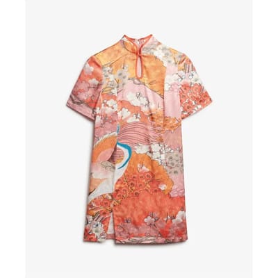 Superdry - Mini-jurk van jacquard met mandarijnkraag - Dames - Jurken