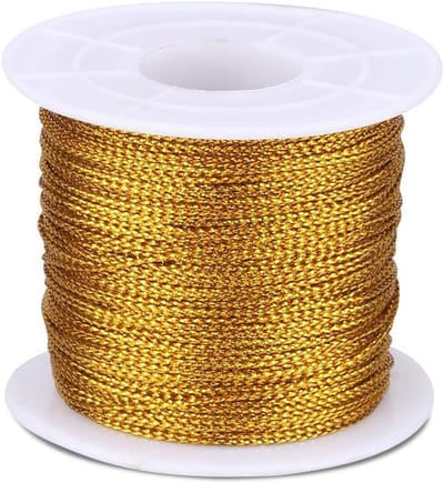 100M Gouden Touw - 1mm Metallic Draad voor Creatieve Projecten, Kerstversieringen en Kaarten