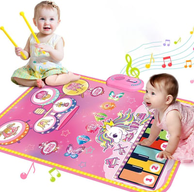 Speelgoed voor 1 Jaar Oud Meisje - Muziek Mat Piano Speelkleed Peuter Drum Speelgoed