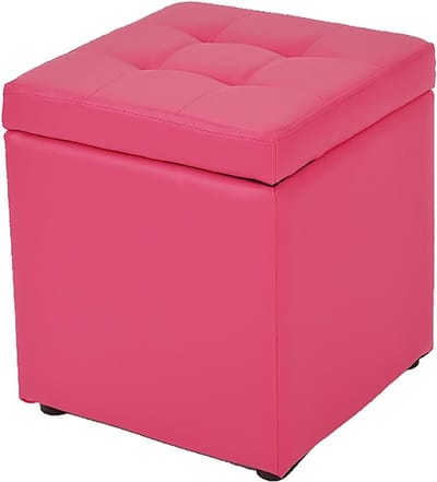 Opbergbankje Ottomaans - Opbergpoef - Ruimte Besparen - Verborgen Opbergruimte - 30x30x35 cm - Bruin