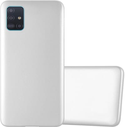 Cadorabo Hoesje geschikt voor Samsung Galaxy A51 4G / M40s in METALLIC ZILVER - Beschermhoes gemaakt van flexibel TPU silicone Case Cover
