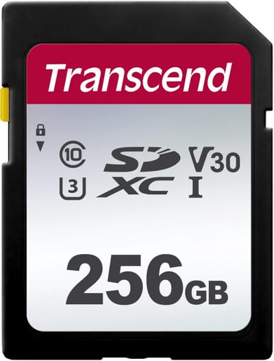 Transcend Premium 300S SDXC-kaart 256 GB Class 10, UHS-I, UHS-Class 3, v30 Video Speed Class