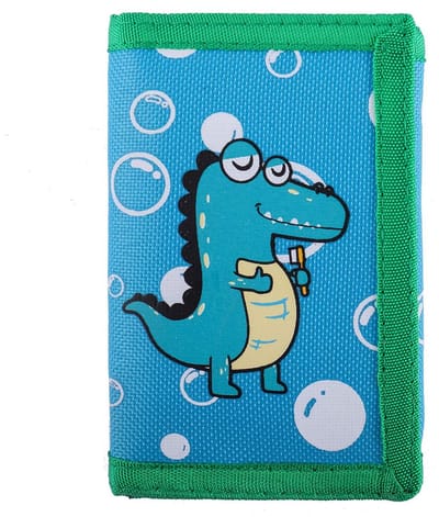 Dailygoods - RFID-blokkerende portemonnee - Slanke cartoon portemonnee - Voor kinderen - Dinosaurus - Veilig en stijlvol - Perfect voor op reis