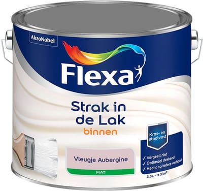 Flexa - Strak In De Lak Binnenlak Mat - Vleugje Aubergine - Mengverf - 2,5 L