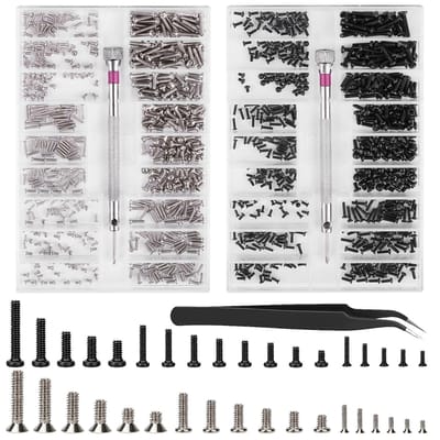 NTH products- Schroevenset 1000 Stuks - Assortimentsdoos Schroeven - Microschroeven - Brilschroeven - Reparatieschroeven - Inclusief Schroevendraaier/Pincet - Micro Schroeven