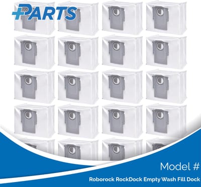Roborock RockDock Empty Wash Fill Dock Stofzakken (20 Stuks, Plus.Parts® alternatief voor 8.02.0132)