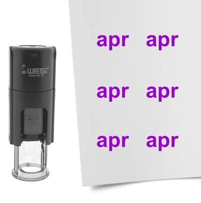 CombiCraft Stempel maand april 10mm rond paarse inkt - per 1 stuk