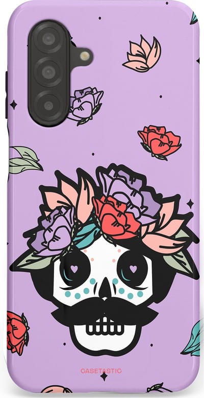 Casetastic Hoesje Geschikt voor Samsung A26 - Stijlvolle Beschermende Duo-layer Case - Schedel Snor