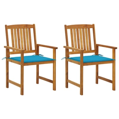 vidaXL - Tuinstoelen - 2 - st - met - kussens - massief - acaciahout