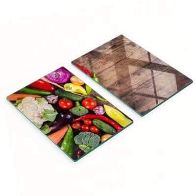 Multifunctionele decoratieve groenteplanken voor in de keuken, gehard staal, 2x40x52 cm