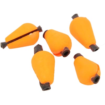 Lot de 5 flotteurs en mousse avec indicateur de frappe en forme de larme, accessoires de pêche à la mouche, orange orange