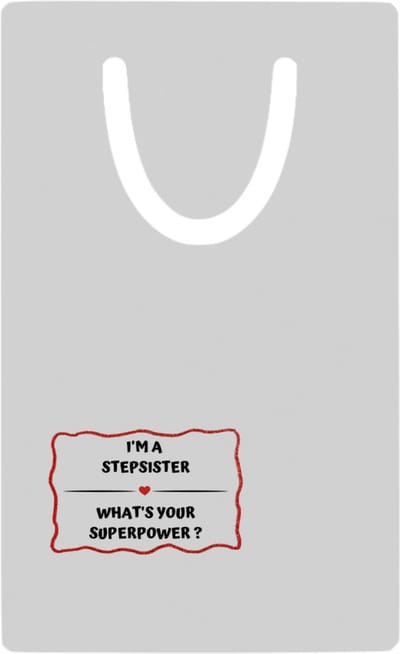Hacebo® - I'm a stepsister what's your superpower? metalen boekenlegger - Zus - super stiefzus - verjaardag - cadeautje voor zus - zus artikelen - kado - geschenk Bladwijzer boekenleggers - 7.6 cm x 5cm
