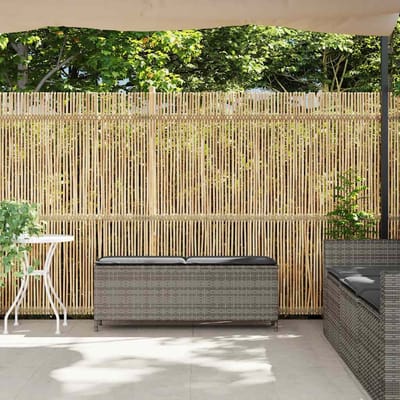 vidaXL - Tuinbank - met - kussen - 110x30x40,5 - cm - poly - rattan - grijs