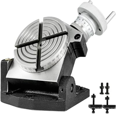 Ronde Tafel - Deelapparaat Frees - Precisie Werk - Horizontaal Verticaal - 100 mm - Zilver