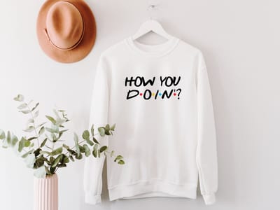 Lykke How You Doin Sweatshirt | Friends | Trui | Unisex | Heren – Dames| Katoen| Wit| Maat L
