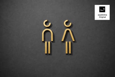 Kleedkamer of Toilet pictogrammen - Man + Vrouw 3D - Divergent Goud - hoogwaardig Acryl bord - Deurbord