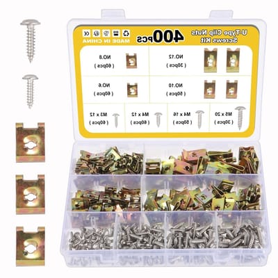 400 Stuks U Type Bevestigingsmoeren, M3 M4 M5 Schroeven en Klemmen voor Auto en Motorfiets Accessoires