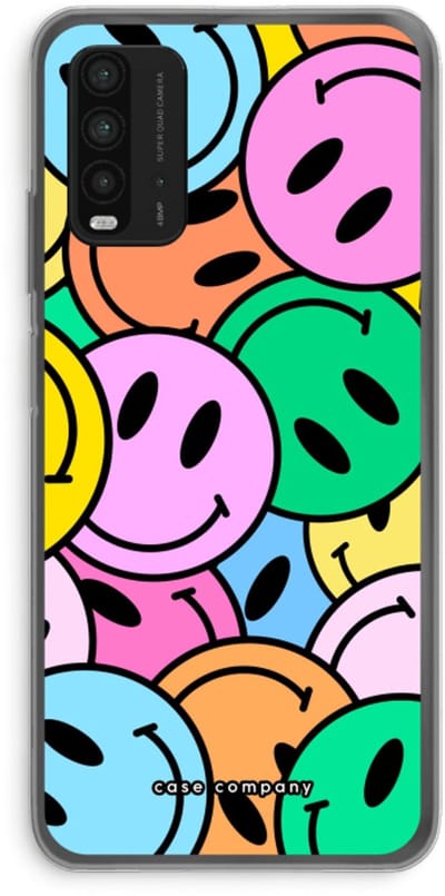 Case Company® - Hoesje geschikt voor Xiaomi Redmi 9T hoesje - Smiley N°1 - Soft Cover Telefoonhoesje - Bescherming aan alle Kanten en Schermrand