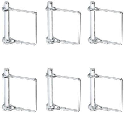 Pin 5 x 45 mm - 6 Stuks Koppelpennen, Rechthoekige Splint, Beveiligingssluiting voor Boerderijtrailer, Tuin en Landbouwtoepassingen, Zilver