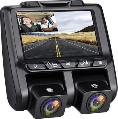 Dashcam 1080P Auto Voor en Binnen met Nachtzicht en Parkeermodus