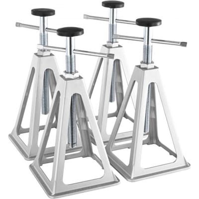 VEVOR 4 St. Stapelkrik Trolleykrik 2,72 Ton Per Krik, Krikstandaard Autokrik 280-435 Mm Hoogtebereik, Campersteun Aanhangerkrik Zilver, Camperstabilisatiesteunen
