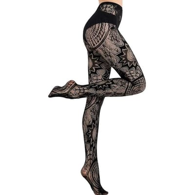 Dames Gothic Visnet Panty Sexy Tattoo Kant Kousen Elastische Jacquard Uitgesneden Panty Mode Meisjes Nieuwe Jk Leggings 40-70kg gray