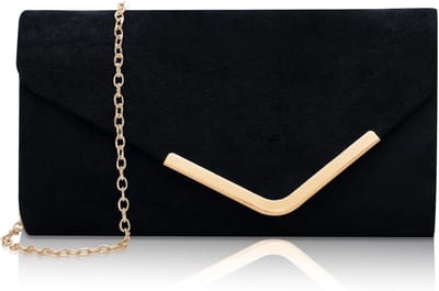 Elegante zwarte clutch met afneembare ketting, ideaal voor feesten en avondjes uit