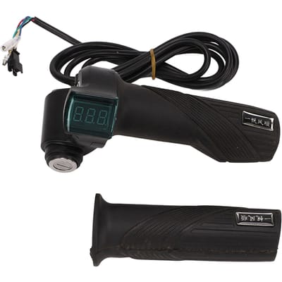 1 Paire Poignée d'Accélérateur Poignée Poignée d'Accélérateur Tournante avec Affichage Vert pour Accessoires Vélo Électrique black