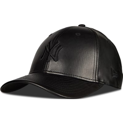 New Era MLB New York Yankees 9FORTY Pleather Cap - Zwart- Dames, Zwart One Size