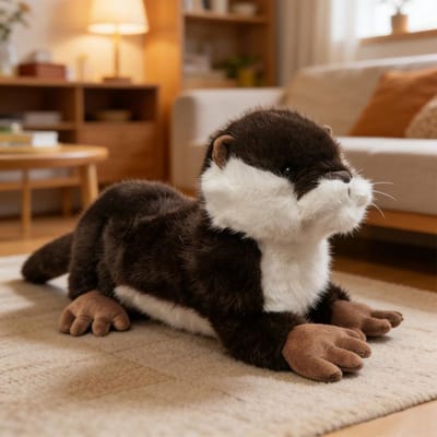 40 cm Simulatie Otter Pluche Pop Cartoon Liggende Lange Staart Zeeotter Dier Knuffel Huisdecoratie Cadeau Voor Kinderen about 40cm brown