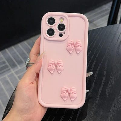 3D Roze Schattige Strik Siliconen Zachte Telefoonhoes Voor iPhone 17 16 15 14 13 12 11 Pro Max XS XR X 7 8 Plus Schokbestendige Bumperhoes For iPhone 13 Pro Max&Silicon roze
