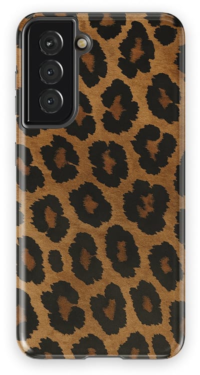 DripCase Luipaard Hoesje Samsung Galaxy S21 | Backcover met Mag | Hoesje met Dierenprint Samsung Galaxy S21 Leopard Dark