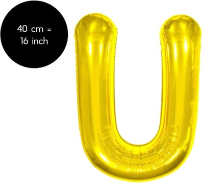Fienosa Letter Ballonnen - Letter U - Goud - Kleur Goud - 40 cm - Helium Ballon - Verjaardag Ballon - Verjaardag versiering
