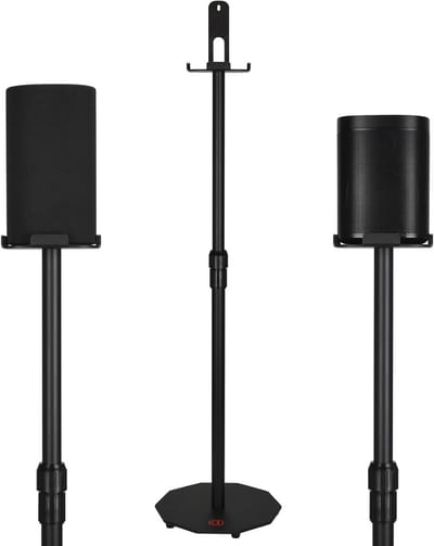 Luidsprekerstandaard Beugel voor Vloerinstallatie, Hoogte 66-102 cm, Stevige Koolstofstalen Houder voor Sonos One SL en andere Speakers, Maximaal 15 kg, 1 Stuk