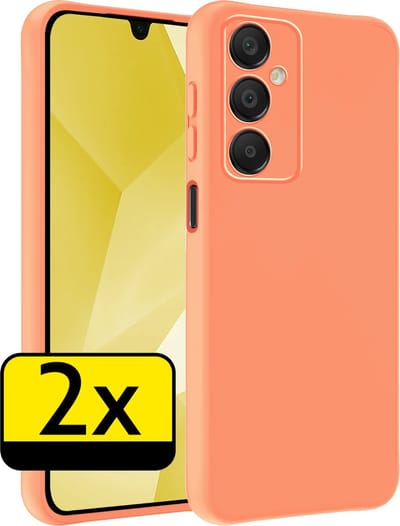 Hoesje - 2 Stuks - Geschikt voor Samsung Galaxy A16 - Sterk & Shockproof - Case Siliconen - Back Cover - Telefoon Hoes - Telefoonhoesjes - Perzik