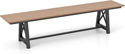 GOPLUS Tuinbank zonder rugleuning, 183 cm, rugvrije zitbank, weerbestendig, van HDPE, tot 500 kg belastbaar, voor 3-4 personen, parkbank, terrasbank, krukbank, outdoor, voor tuin, binnenplaats, park,