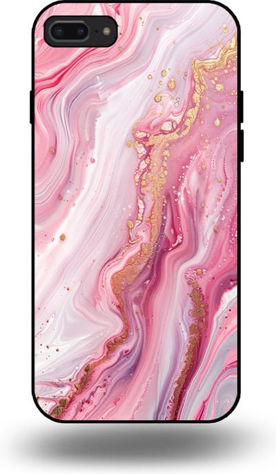 Smartphonica Telefoonhoesje geschikt voor iPhone 7/8 Plus met marmer opdruk - TPU backcover case marble design - Roze geschikt voor Apple iPhone 7 Plus;Apple iPhone 8 Plus