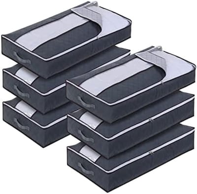 PromoHome 6 stuks Opbergboxen Onder Bed - Ruimtebesparende Organizers met Ventilatie
