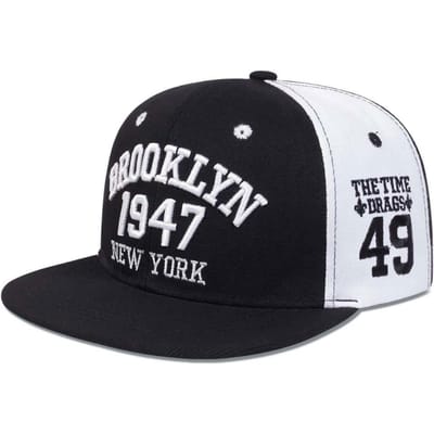 Casquette Snapback Rétro Brooklyn 1947 New York Broderie Lettre Coton Réglable Casquette de Baseball Hip Hop Chapeau de Soleil Pour Homme Femme Unisexe white
