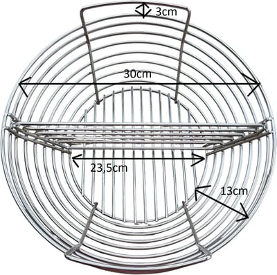 Kolenmand Kamado BBQ Medium-Large-Extra Large 18-24 inch – RVS Houtskoolmand voor Betere Luchtcirculatie en Efficiënt Grillen