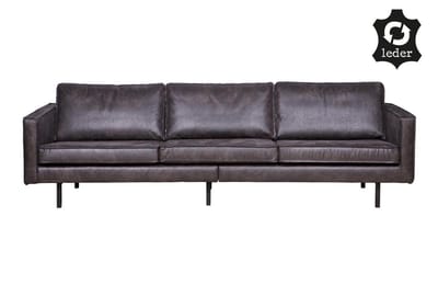 WOOOD Rodeo Bank 3-Zits - Eco-leder - Zwart - 85x277x86