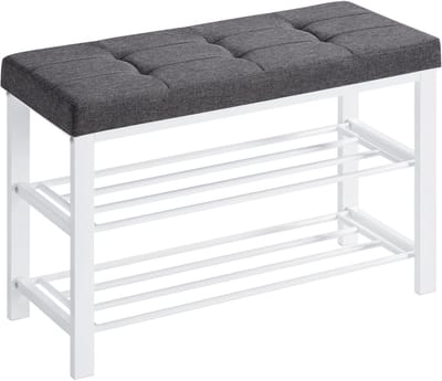 SONGMICS - Schoenenrek - Schoenenrek met 3 Lagen - Gestoffeerde Zitting - Voor Hal of Entree