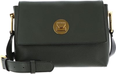 COCCINELLE Leren Schoudertas Liya Crossbody Bag Alga / Noir Donkergroen