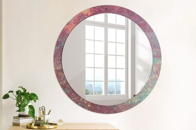 Coloray Bedrukte Spiegel - Festival van kleuren Bedrukte Spiegel - 90 cm - Paars Bedrukte Spiegel - Bedrukte Spiegel - Spiegel Met Bedrukte Lijst - Spiegel Met Decoratie