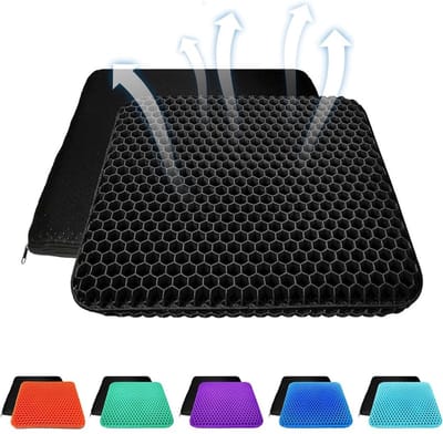 CLGP® Gelkussen voor Zitontlasting - Zitkussen - Ergonomisch Kussen voor Stoel - Zwart